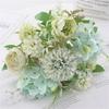 Peony & Daisy Silk Bouquet: 7-Fork Faux Flowers for Home Decoration