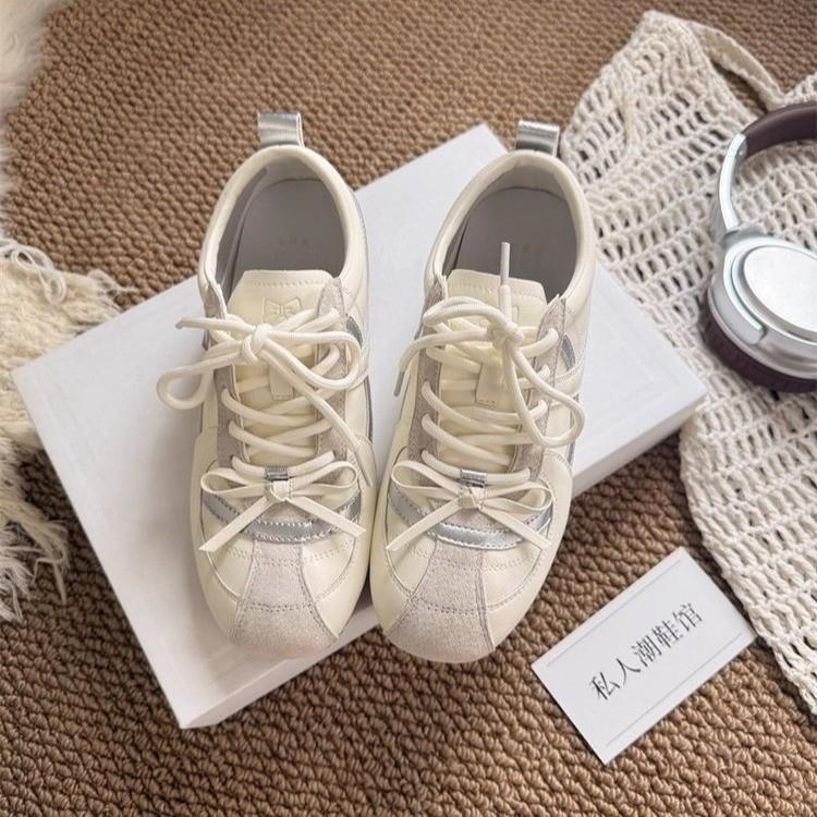 

Французский бант увеличение внутренней высоты Немецкие тренировочные туфли женские 2025 лето новые Корейская версия балеток Мэри Джейн полые одинарные туфли 40 бежевый