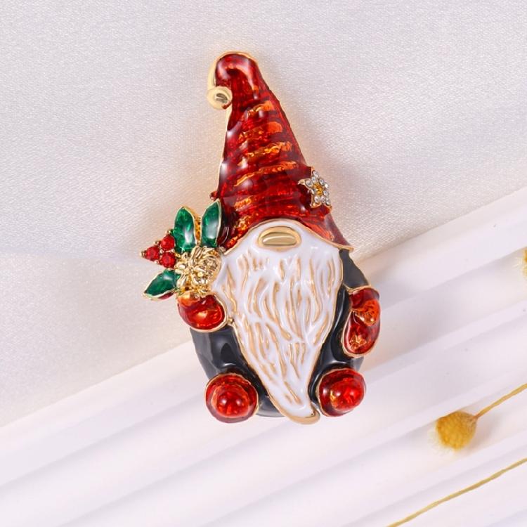 Broche de Noël pour Femmes Filles Strass Cristal Père Noël Broches de Noël