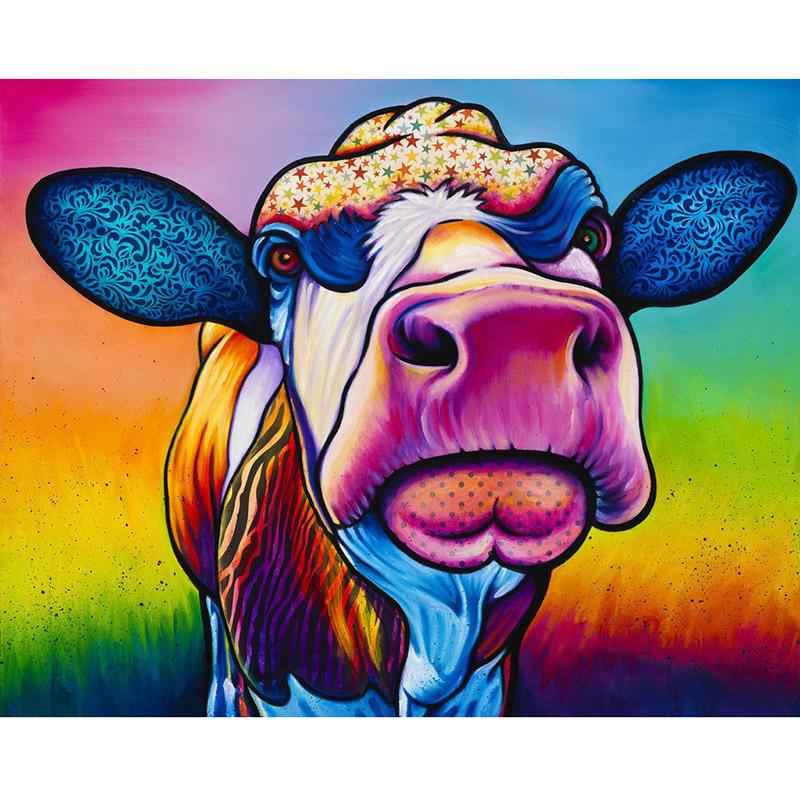 Oil Painting DIY 5D Diamond Painting Full Round Resin Cross Stitch Kits Cartoon Animal Diamond Embroidery Mosaic Handmade Gift