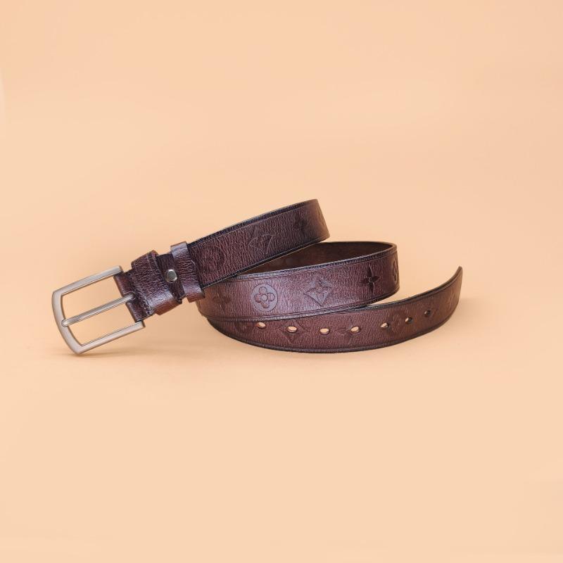 Alloy Buckle Men's Embossed Belt Casual Business Pin Buckle Belt