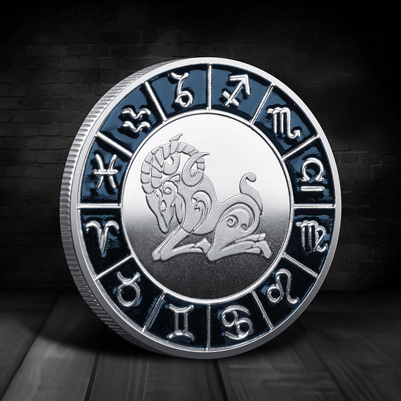 Single Zodiac Sign Commemorative Coin, Individual Constellation Collectible Medal, 40mm Diameter Astrology Souvenir Coin for Collection & Gift