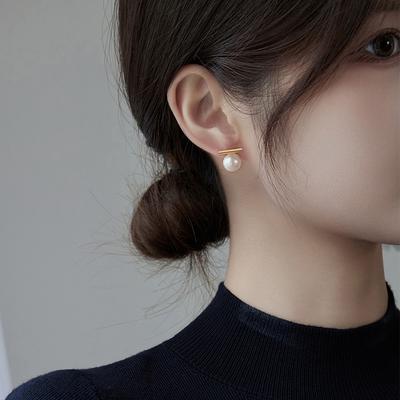 Niche Beauty Ji Pearl Simple Stud Earrings Women's New Trendy Temperament Earrings High-end Small Fragrant Style Earrings