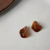 Amber-Colored French-Inspired Minimalist Retro Stud Earrings