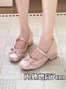 Inner Height Increase 7cm Satin Bow Mary Jane Women's Shoes High Heel 2025 New French Thick Heel Single Shoes Ballet Shoes