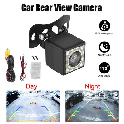 Φακός Fisheye 170° Ευρυγώνιος Κιτ Υποβοήθησης Στάθμευσης Κάμερα Οπισθοπορείας Αυτοκινήτου Καθολική DC 12V LED Νυχτερινή Όραση