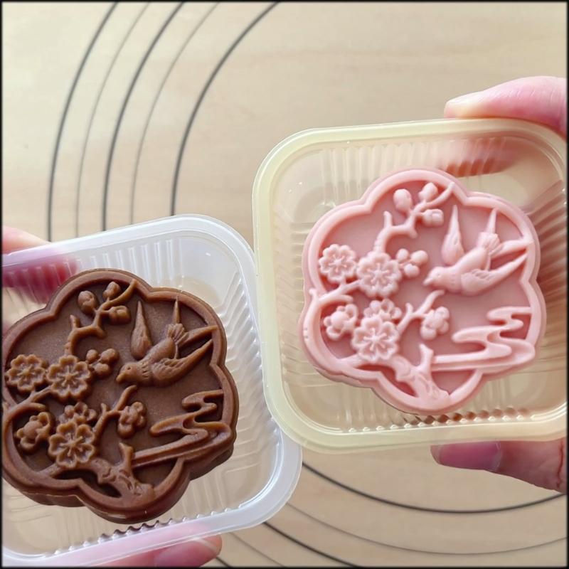 Magpie Flower Mung Bean Cake Mould Set Suitable for Diy Mould Accessories in Midautumn Festival Used for Cake Cookie