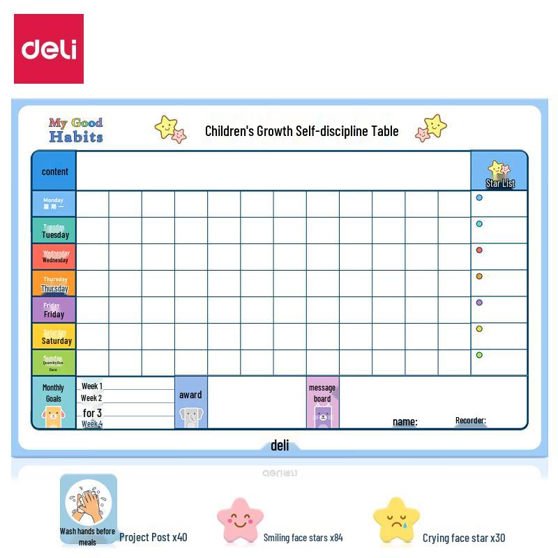 Deli Kids  Magnetic Self-Discipline Chart