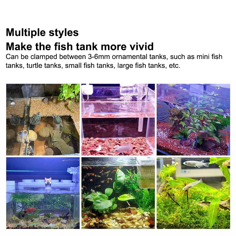 Usb Aquarium Led Lamp Fish Tank Light Decor Aquatic Plant Multiple Modes Dimmable Lightness Full Spectrum Mini Clip Light