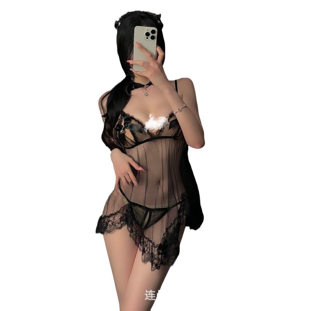Night to the depths lace dream sexy mesh perspective suspender butterfly hollow pure desire girl private sex underwear