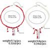 Salircon Vintage Red Blood Pattern Imitation Pearl Tassel Pendant Necklace for Women Goth Crystal Bead Chain Halloween Jewelry