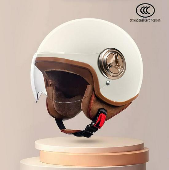 "Universal Retro Gray Motorcycle Helmet, 3C Certified for All Seasons"