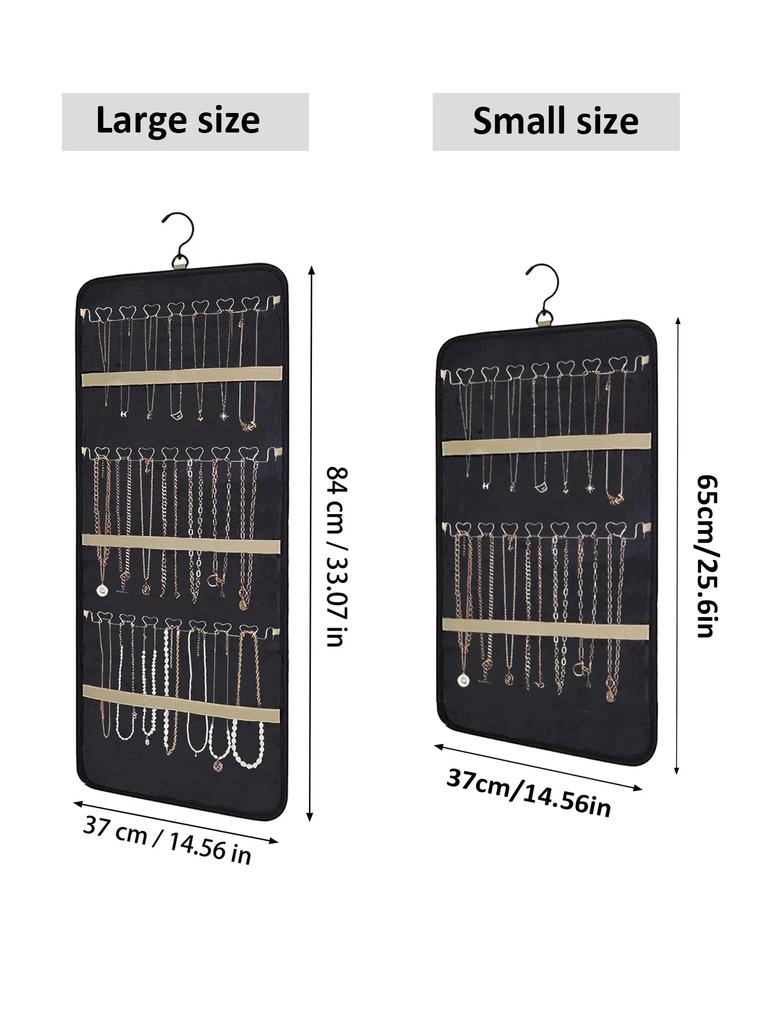 Hanging Jewelry Storage Bag Double-sided Foldable with Hook Anti-oxidation Suitable for Earrings Necklaces and Rings Accessories