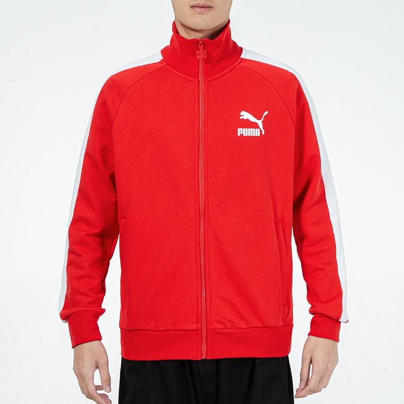 Puma Casual Sports Patchwork Classic Stand Collar Jacket Men Jackets Red 532935-11