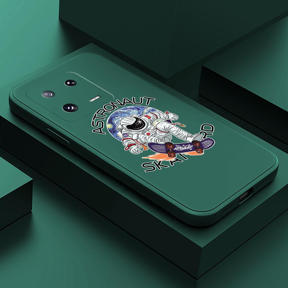 

Чехол для телефона с мультяшным красочным узором, квадратный, жидкий, силикон, TPU, полное покрытие камеры, противоударный защитный чехол для Xiaomi Redmi iPhone Xiaomi Poco F5 Pro темно-зеленого