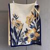 Autumn New Plant Flower Print Scarf Autumn and Winter Imitation Cashmere High-end Warm Scarf Shawl Women