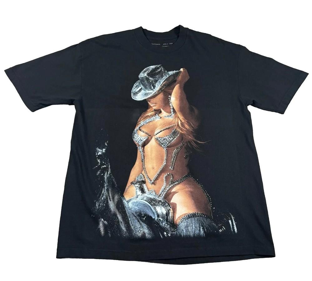 Share Beyonce Renaissance Tour Shirt Mens Large Black Cowgirl Tee Unisex T-Shirt XL