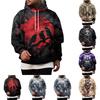 Men's Hooded Sweatshirt with Halloween Print Long Sleeve Pullover for Costume Party
