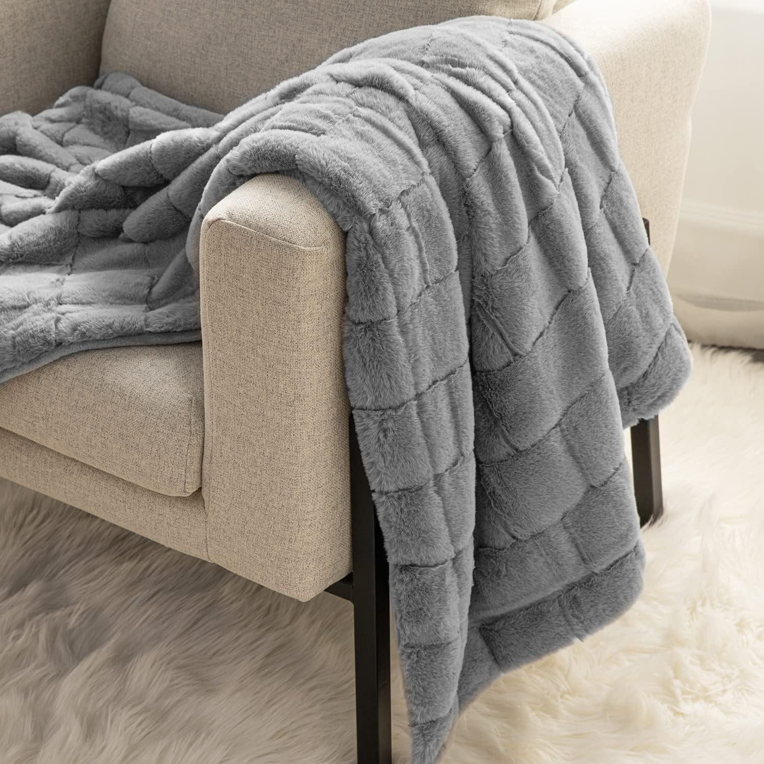 

Плюшевый плед из искусственного кролика, двухслойный, утолщенный фланелевый плед для сна, офисный плед для отдыха, покрывало на диван серый