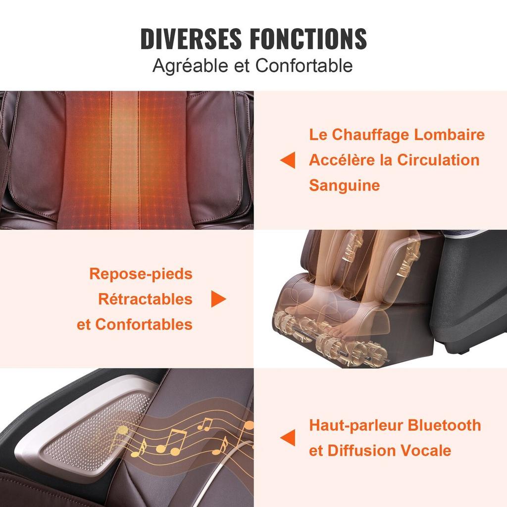 Full Body Massage Chair, Shiatsu Massager, Reclining Chair, SL Rail