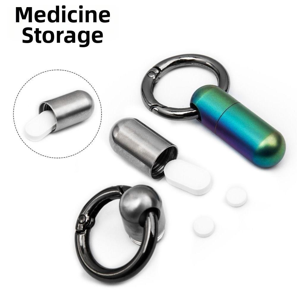 Portapillole Impermeabile in Titanio Puro Design Sigillato Organizzatore Portatile per Pillole Custodia da Tasca