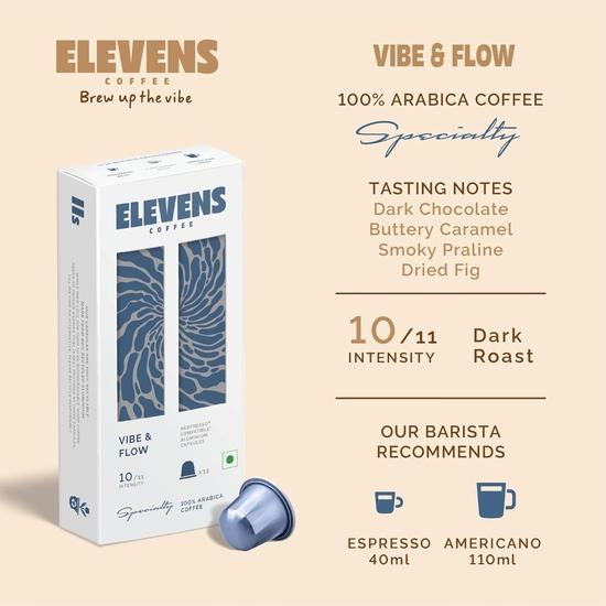 ELEVENS COFFEE | Variety Pack | Coffee Capsules | 100% Arabica & Robusta | 44 Aluminium Coffee Pods (11 X 4 Flavours) | Dark Roast | Intensity 8–10