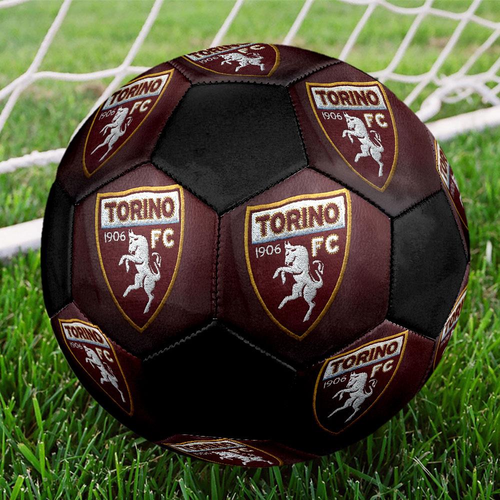 Torino FC Size 5 Soccer Ball, Machine-Stitched PVC, Durable & High Bounce, All Ages Fit, Fan Merchandise, Matches & Outdoor Use.
