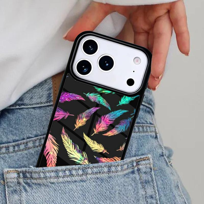 Feather Phone Case for iPhone 16e 15 14 13 12 17 Pro Max Plus Air 17pro Cover Coque