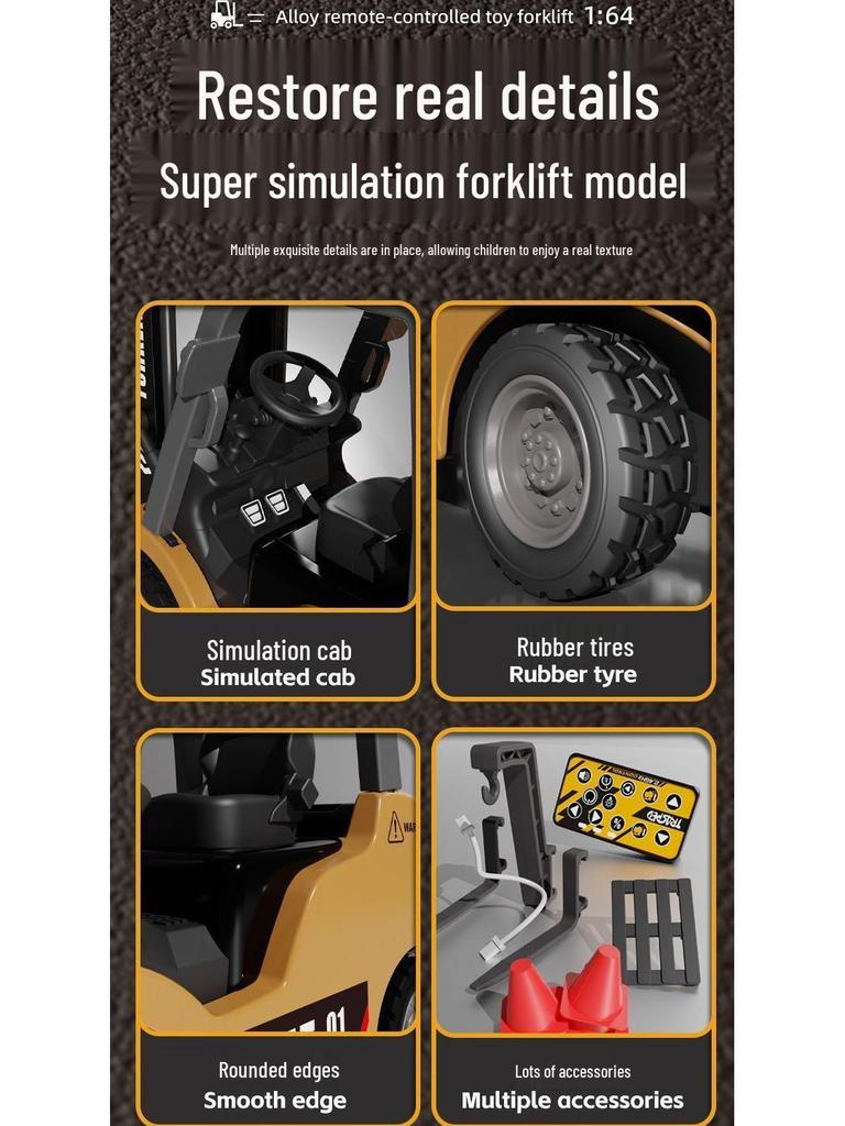 1:64 Bluetooth RC Alloy Forklift Model