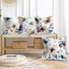 4Pcs Watercolor Floral Bloom Printed Pillow Cover Polyester Cushion Case 2D Flat Printing Pillowcase Romantic Gift Ready Now