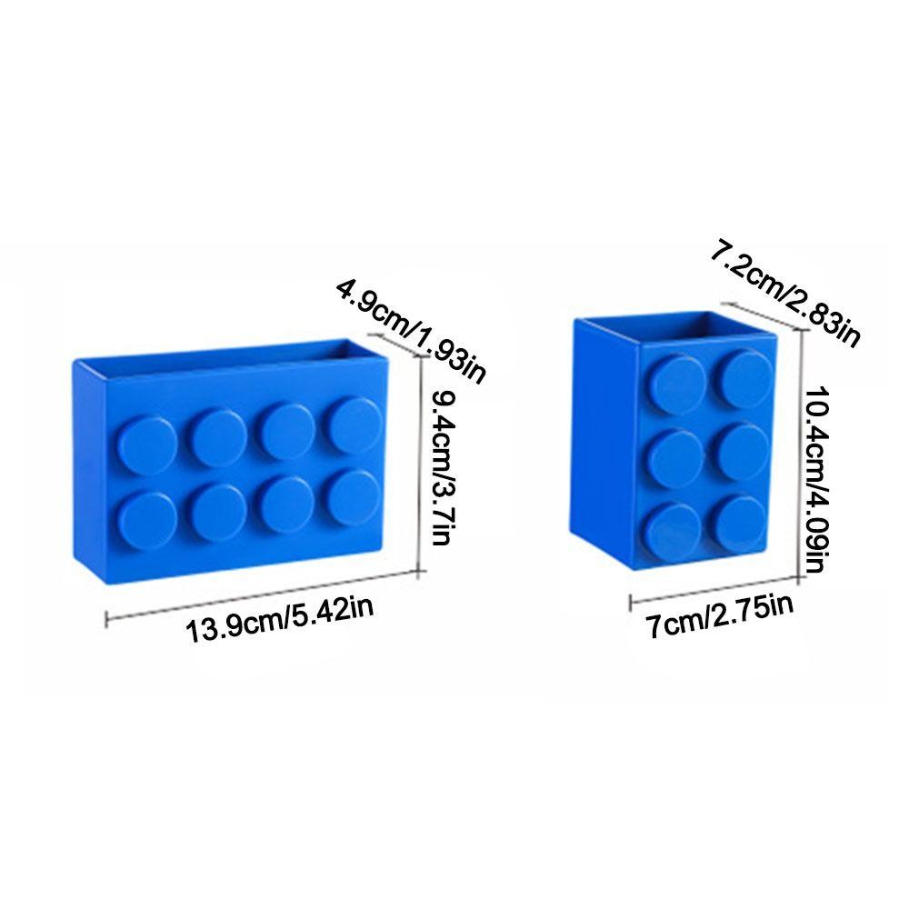 2Pcs Building Block Block Storage Box Tableware Container Desk Organizer  Kitchen Supplies