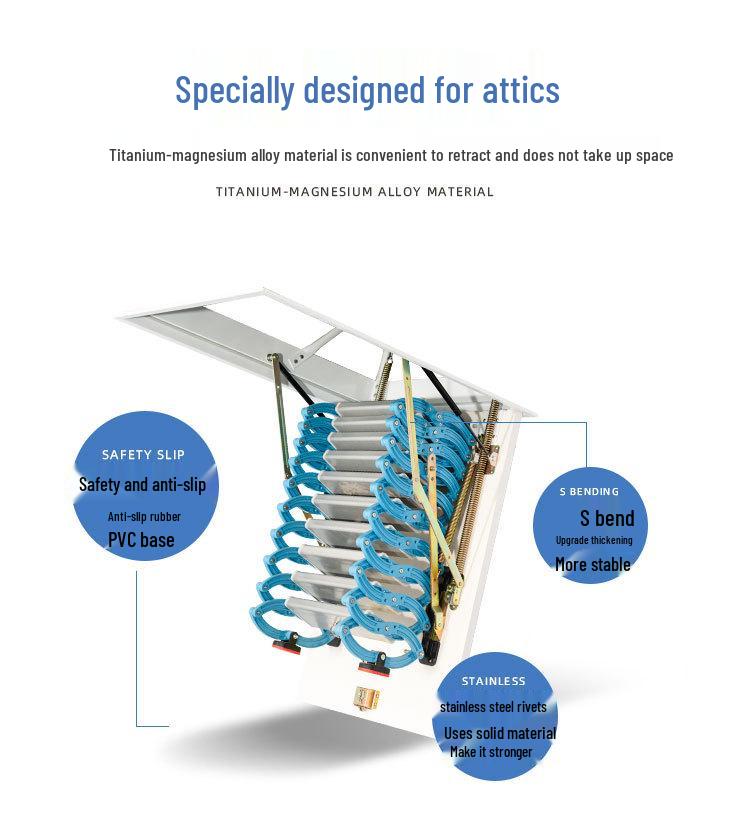 Guan Gu Retractable Anti-Slip Attic Stairs for Indoor Use