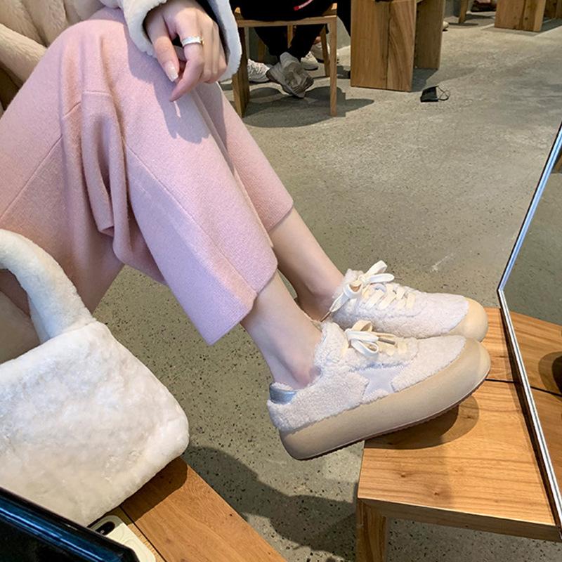 Fashion Dirty Women's Shoes Wool Version Thick Velvet Casual Shoes Platform Thick Bottom Anti-skiing Snow Boots