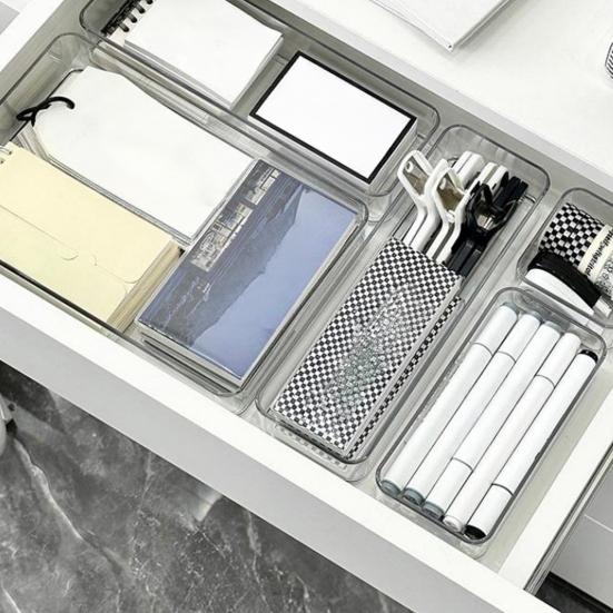 Drawer Storage Box, Transparent Large Capacity Organize, Partition Storage Container for Hair Accessories Jewelry Sundries
