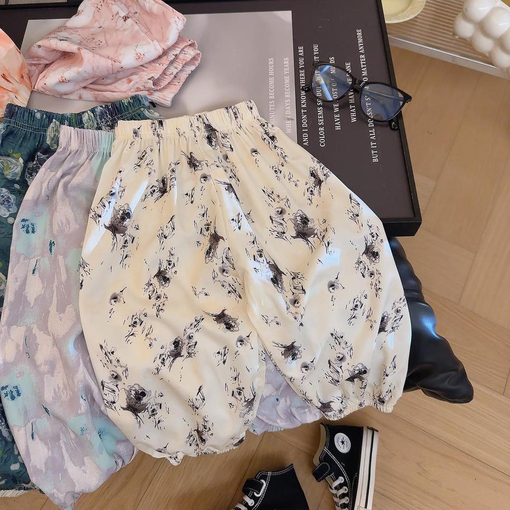 Meisjes Bloemen Wijde Pijp Anti-Mug Zomerbroek - Casual Koreaanse Stijl Lange Kinderbroek