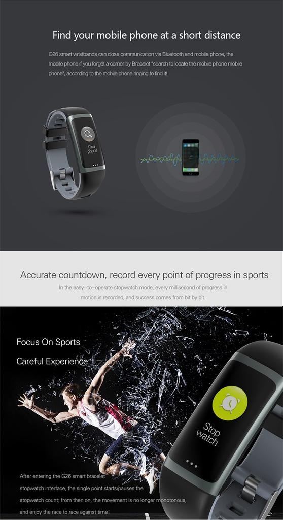 Intelligentes Armbanduhr für Sport und Freizeit GX-BW337 Schwarz