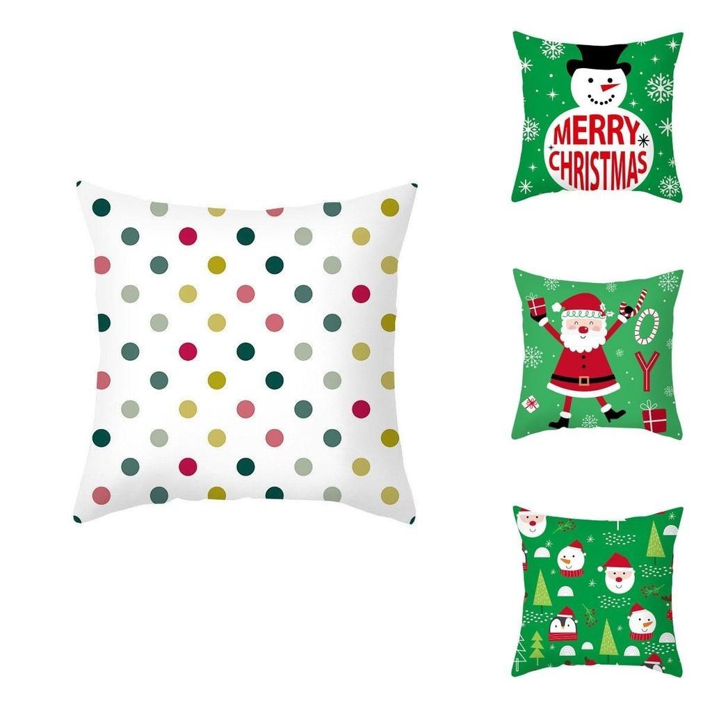 Luxuriously Soft 18 Inch Merry Christmas Cushion Cover With Santa Claus And Holiday Colors