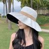 UV Protection Bucket Hat Women Spring Summer Eaves Letter Vinyl Sun Protection Basin Hat Outdoor Travel Sun Hat