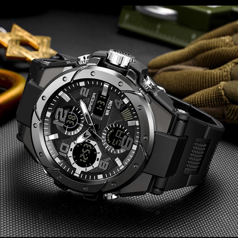 SANDA Electronic Watch Fashion Trend Electronic Watch Luminous Multifunction Watch