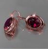Pendiente de gota con forma ovalada y redonda con circonita cúbica roja para mujer Accesorios de dama noble Máxima calidad Cumpleaños para madre Brillo