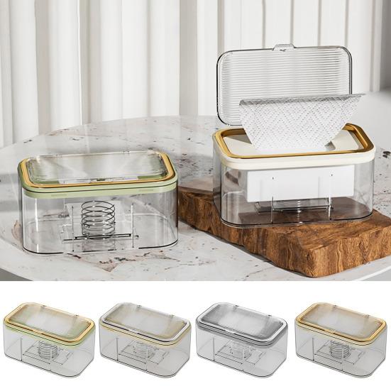 Wet Wipes Dispenser Box Large Capacity Wall Mounted Tissue Holder Easy To Open Multifunctional Tissue Box with Spring Plate