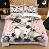 Cute Baby Cow Duvet Cover Set Floral Digital Print Bedding Set Microfiber Comforter Cover for Girls Bedroom Home Decor