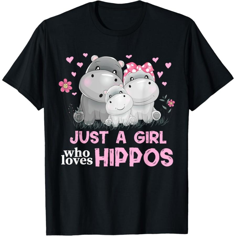 Просто Девочка, Которая Любит Бегемотов Семья Бегемотов Любитель Зоопарка Футболка S
