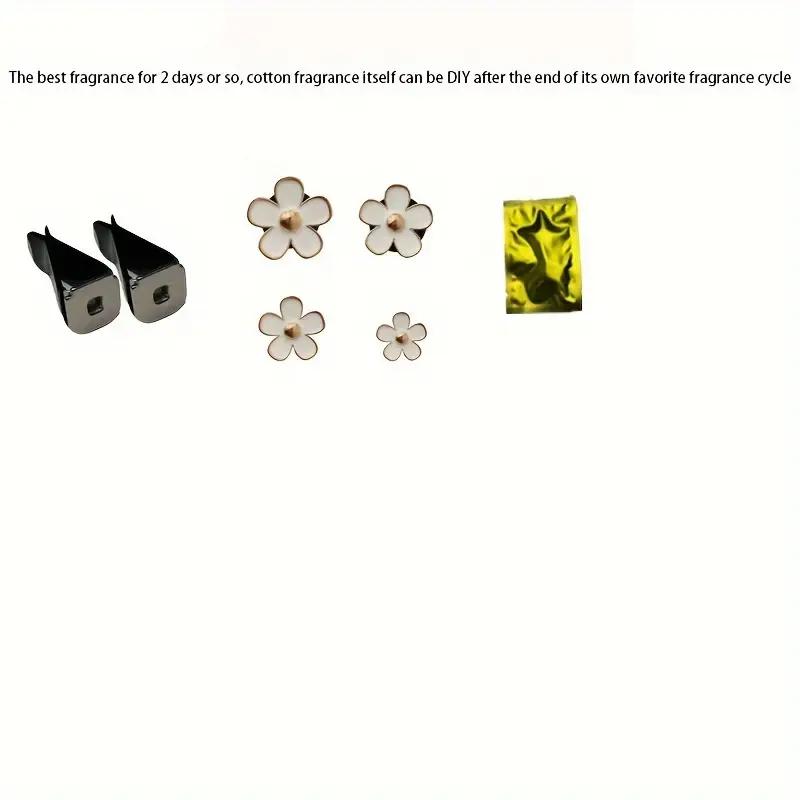 4pcs/set Alloy Cute Daisy Design Car Air Vent Aromatherapy Fragrance Clip Car Air Vent Decoration Clip Car Interior Accessories