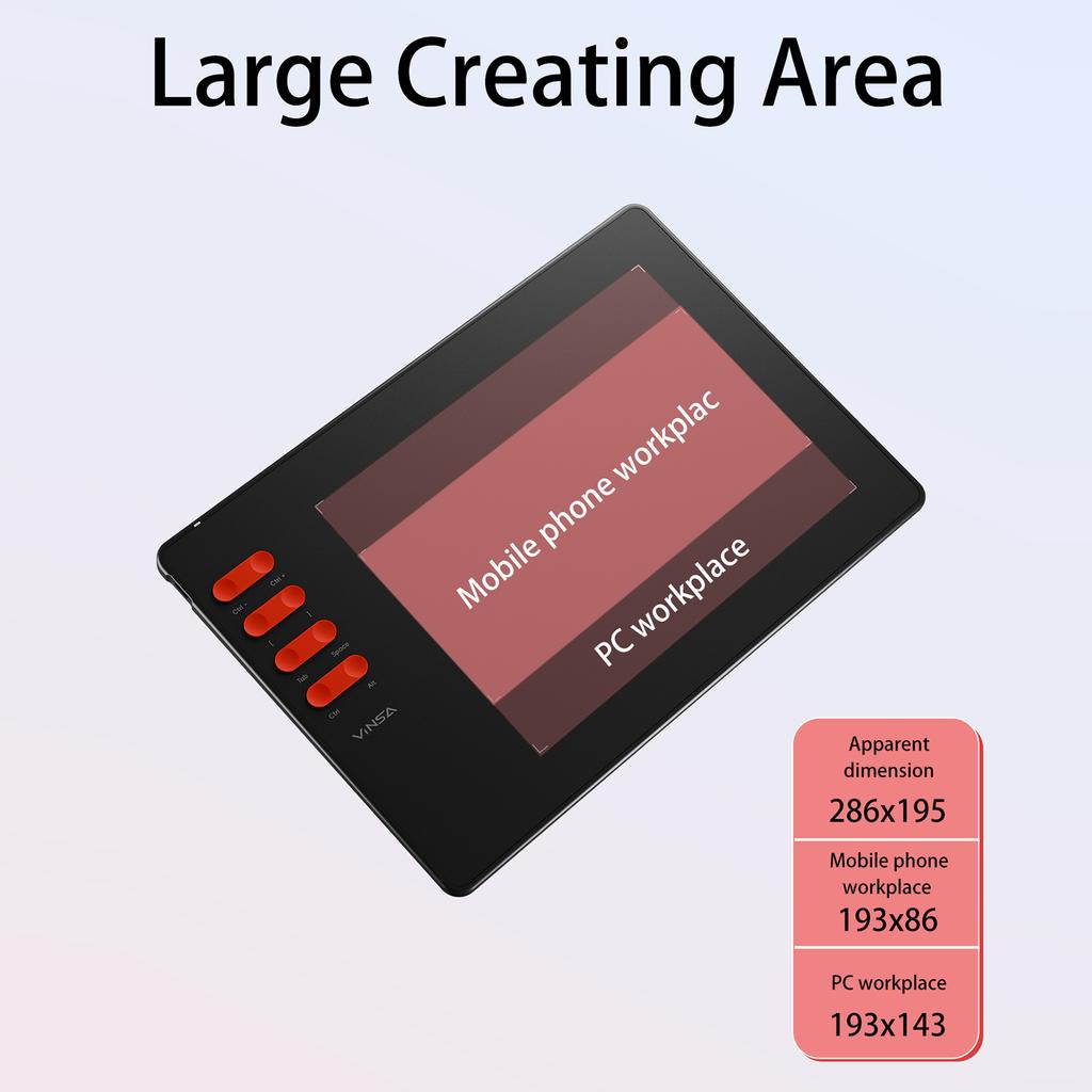 Graphics Drawing Tablet 7.6 X 5.6in Digital Art Tablet Supports 16384 Levels with 8 Hot Keys and