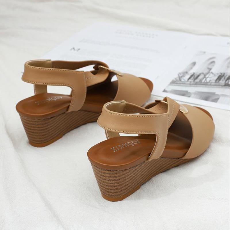 Fashion Size 36-42 Women Summer Sandals Mid Heels Wedges Shoes Woman Vintage Gladiator office Lady Sandals Sandalias Party Beach Shoes
