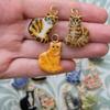 Stainless Steel Kitten Print Enamel Ceramic Pendant Necklace/Bracelet