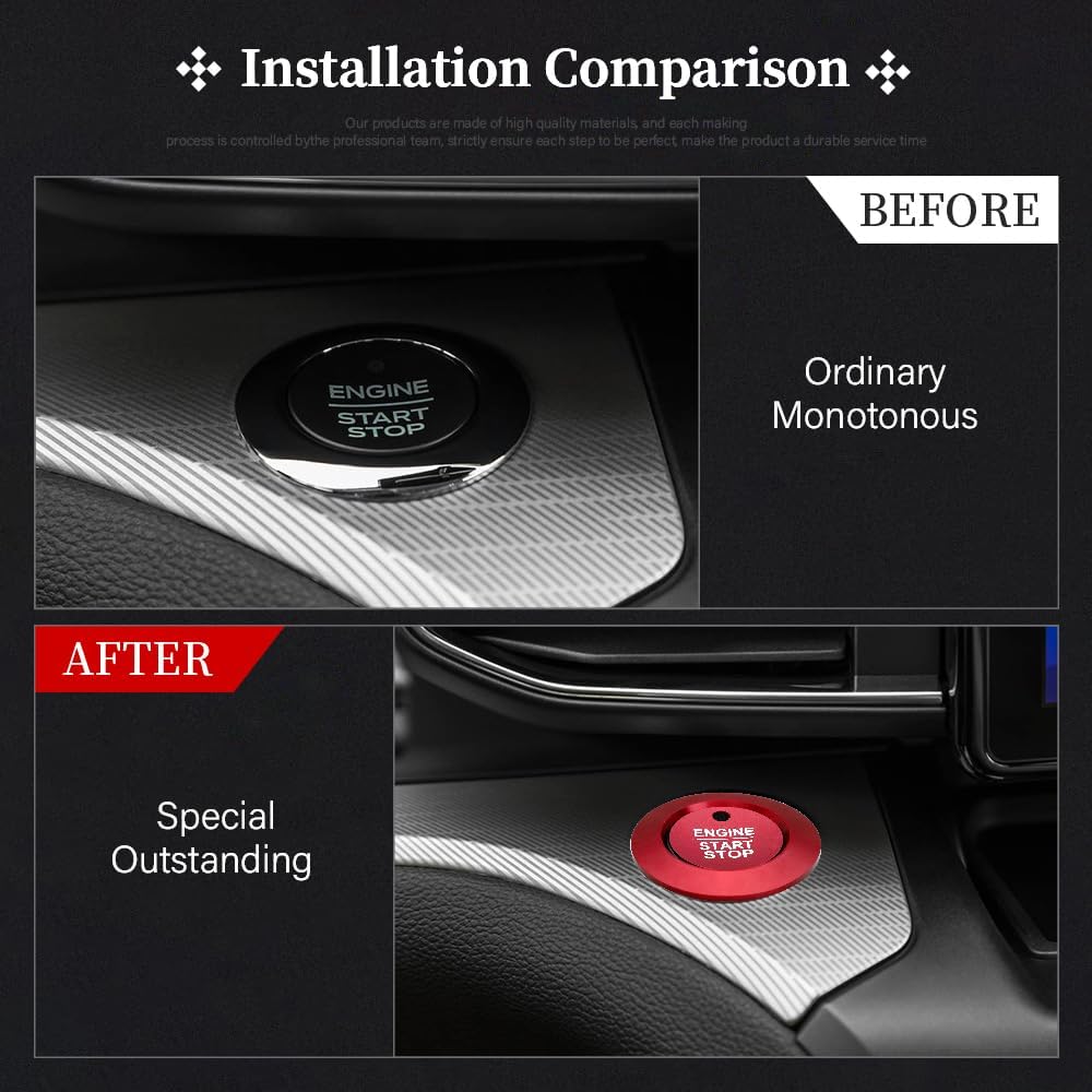 LECART Red Start Button Cover Sticker Fit for Ford Explorer ST XLT Limited Platinum 2024     Auto Interior Accessories Keyless Ignition Decoration