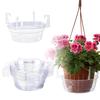 Plastic Round Water Catch Tray with 4 Pcs Hooks Transparent Plant Drip Holder Ventilated for Gardening Balcony Window Decoration