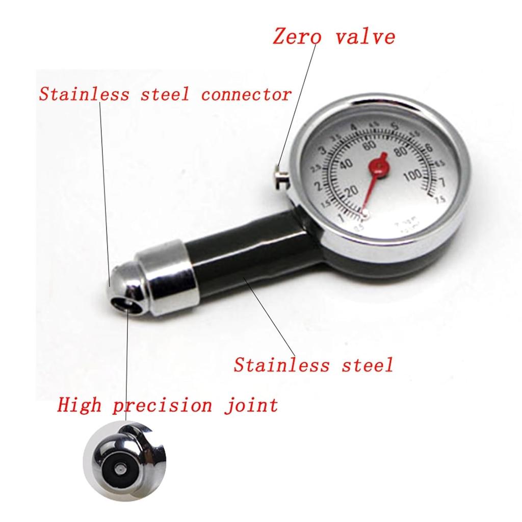 Car Tire Air Pressure Gauge Metal Truck Racing Automobile Tyre Meter Pointer Vehicle Tester Monitoring System Measuring Tool